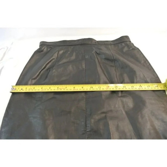 Cosa Nova Black Leather Pencil Skirt Vintage - Picture 4 of 8